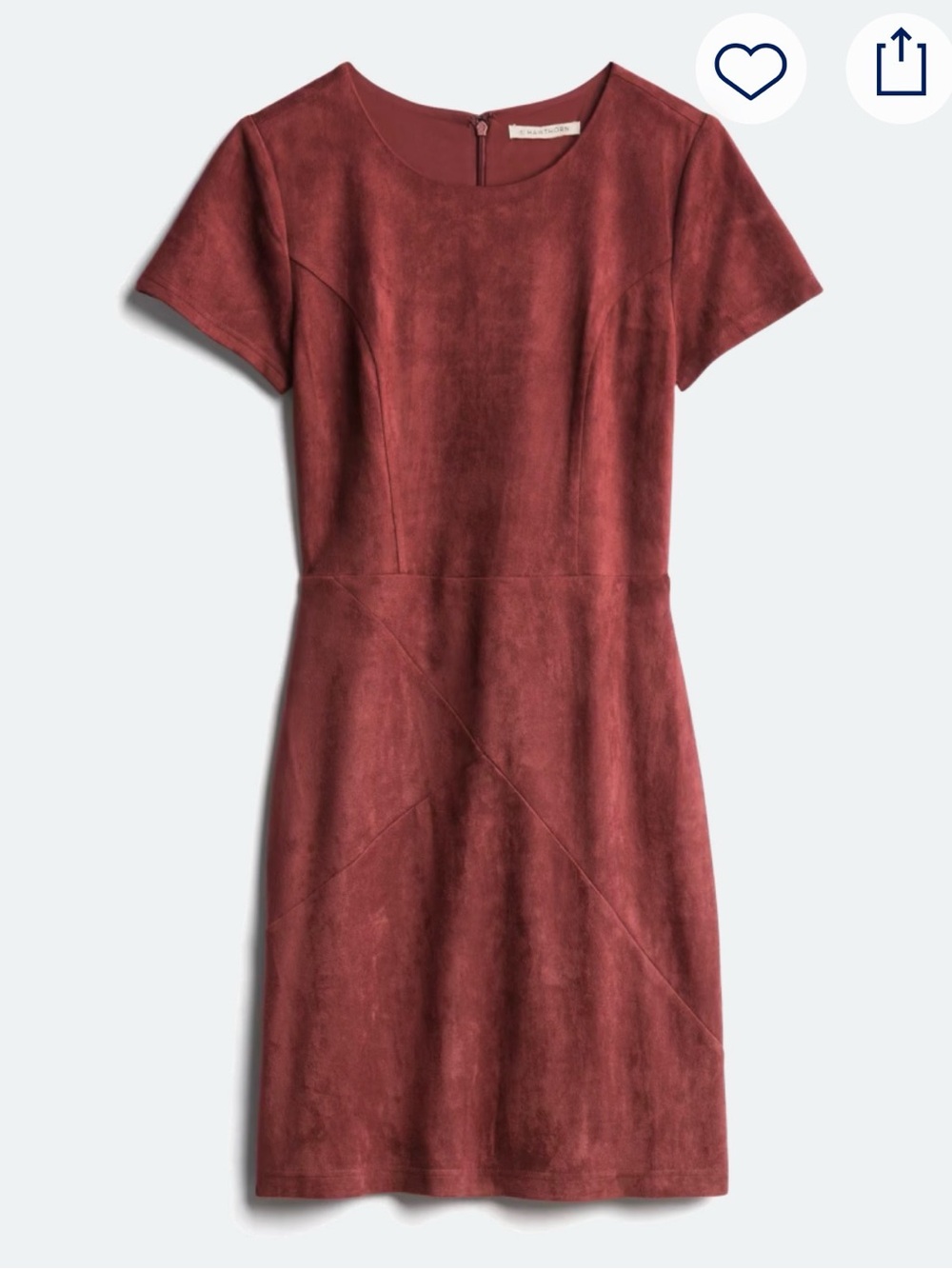 41 Hawthorn Short-Sleeve Faux Suede Mini Dress in Burgundy